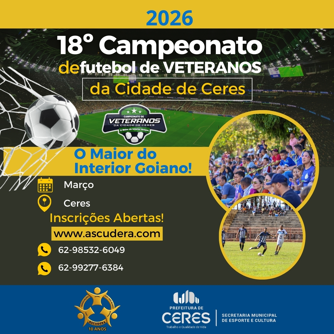 Cartaz Chamada do 18 Campeonato de Veteranos 2026
