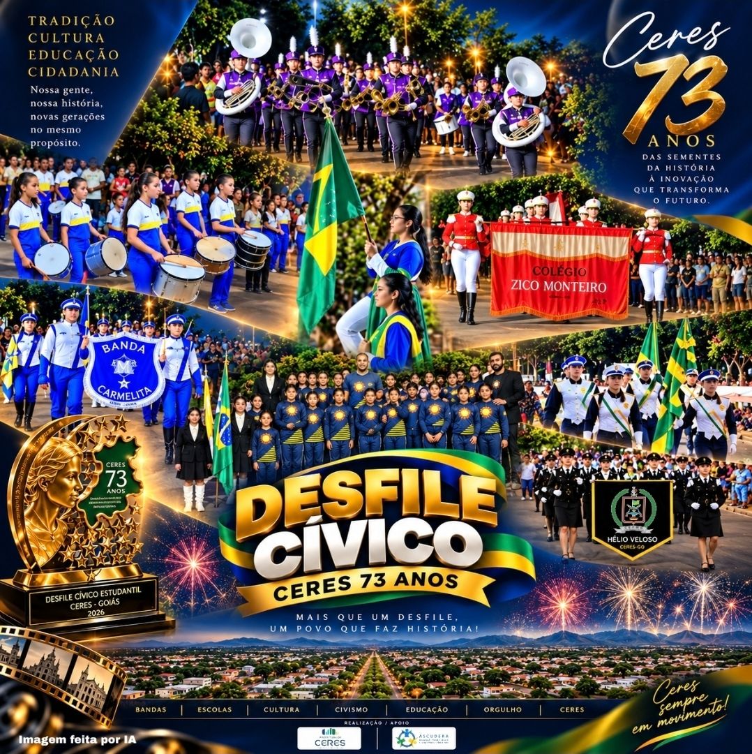 DESFILE CÍVICO CELEBRA OS 73 ANOS DE CERES COM TRADIÇÃO,  CULTURA E EMOÇÃO